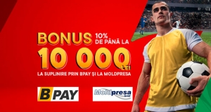 Ofertă excelentă! Obțineți 10% bonus la suplinirea contului prin BPay, inclusiv la Moldpresa și Librarius