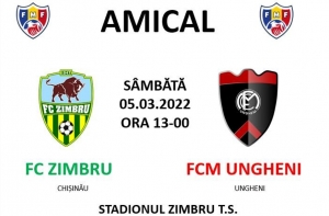 Zimbru va disputa un amical cu FCM Ungheni