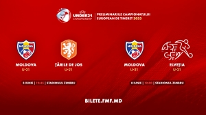 Biletele pentru partidele selecționatei Moldovei U-21 cu Țările de Jos și Elveția vor costa 50 lei